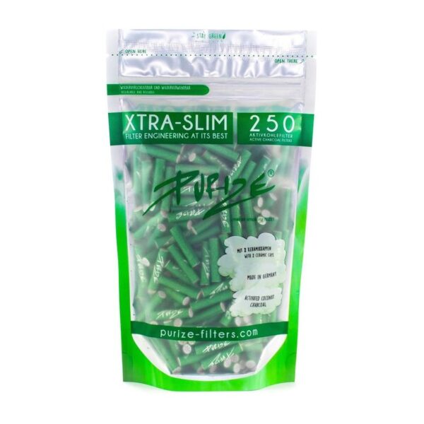 PURIZE XTRA SLIM ACTIVE CHARCOAL FILTERS x250 pcs