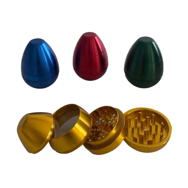 Aluminium Egg Grinder 58mm Mixed Colors 4 parts